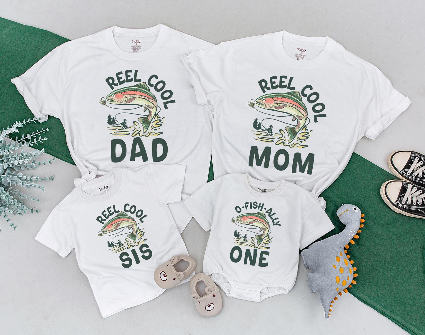 O Fishally One Birthday Fishing Outfit Baby Romper Mommy and Me Matching Family Reel Cool Dad First Birthday Party Celebration