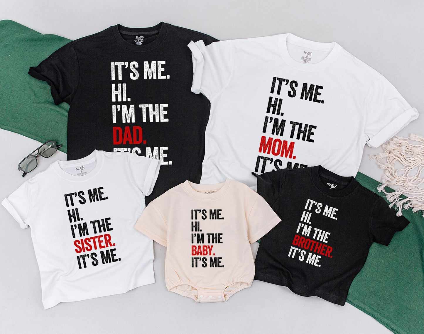 Matching Family Shirts: Its Me Hi Im The Baby Romper & Bother/Sister Outfits Baby/Toddler/Kids Funny Family Gifts
