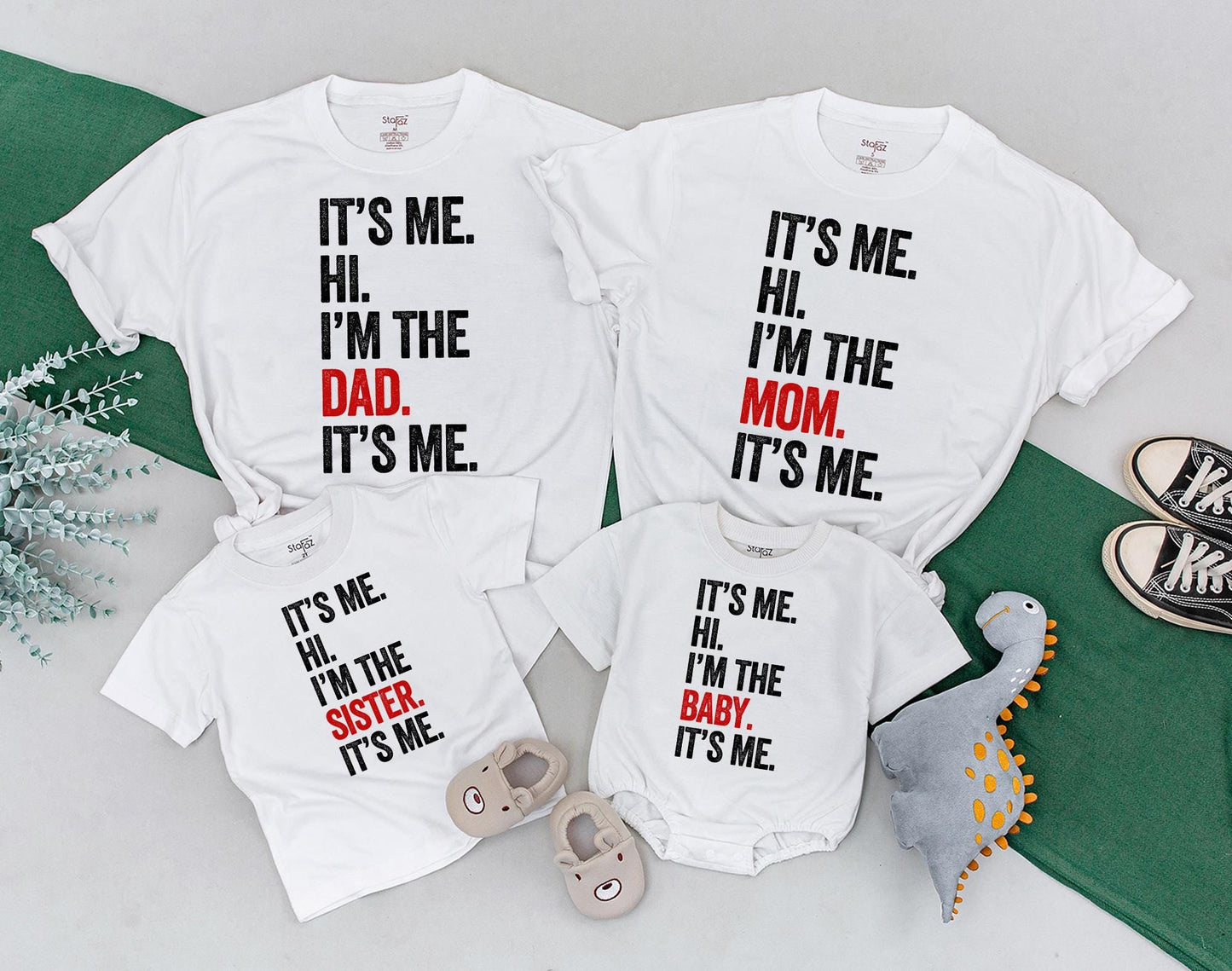 Matching Family Shirts: Its Me Hi Im The Baby Romper & Bother/Sister Outfits Baby/Toddler/Kids Funny Family Gifts