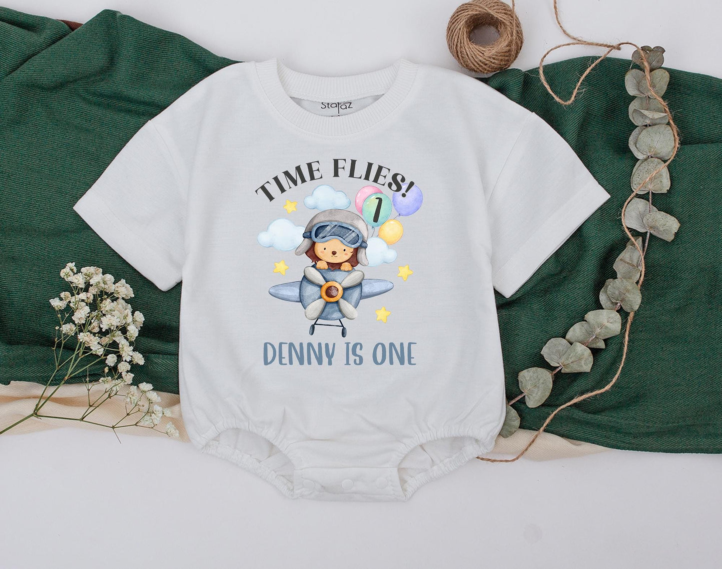 Time Flies First Birthday Airplane Shirt for Baby Boy First Trip Adventure Outfit Matching Family