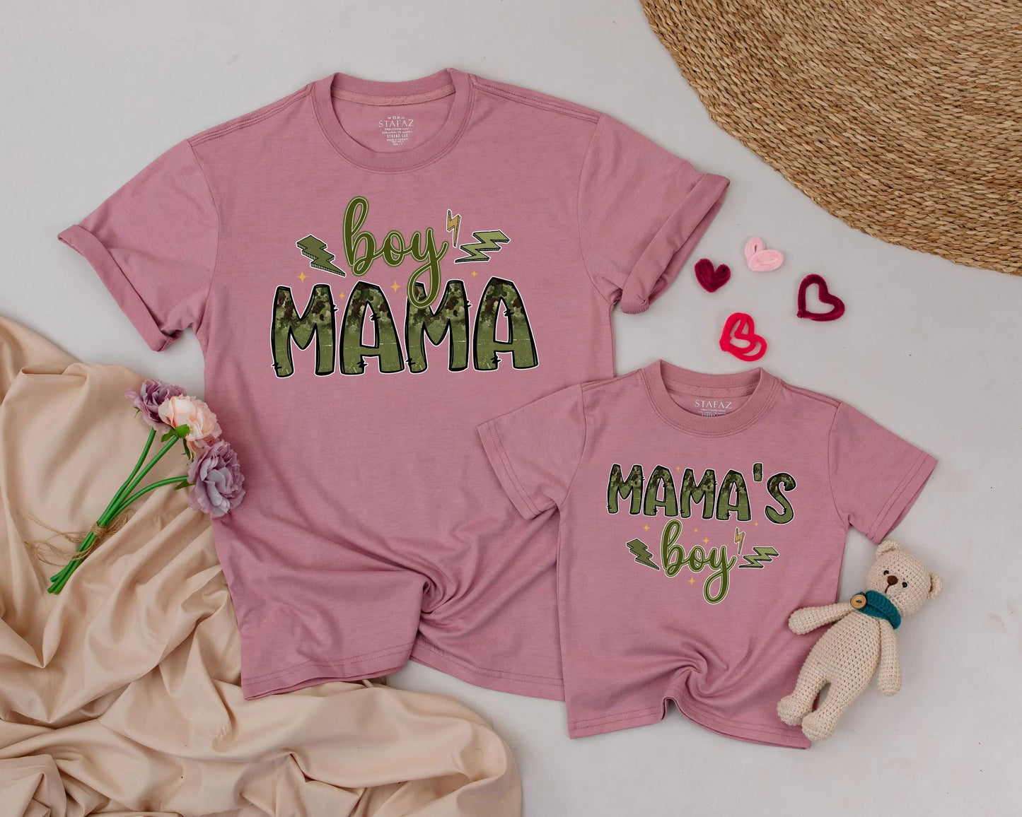 Boy Mama Duck Lover Matching Outfit Personalized Camo Family Look Mother's Day Gift Idea for Mom and Son