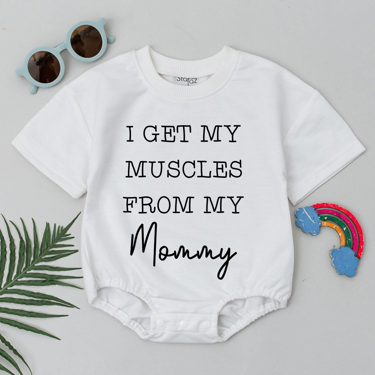 Funny Mommy Muscles Baby Romper I Get My Muscles From My Mommy Cute Workout Baby Outfit Baby Shower Gift Cotton Infant Clothes
