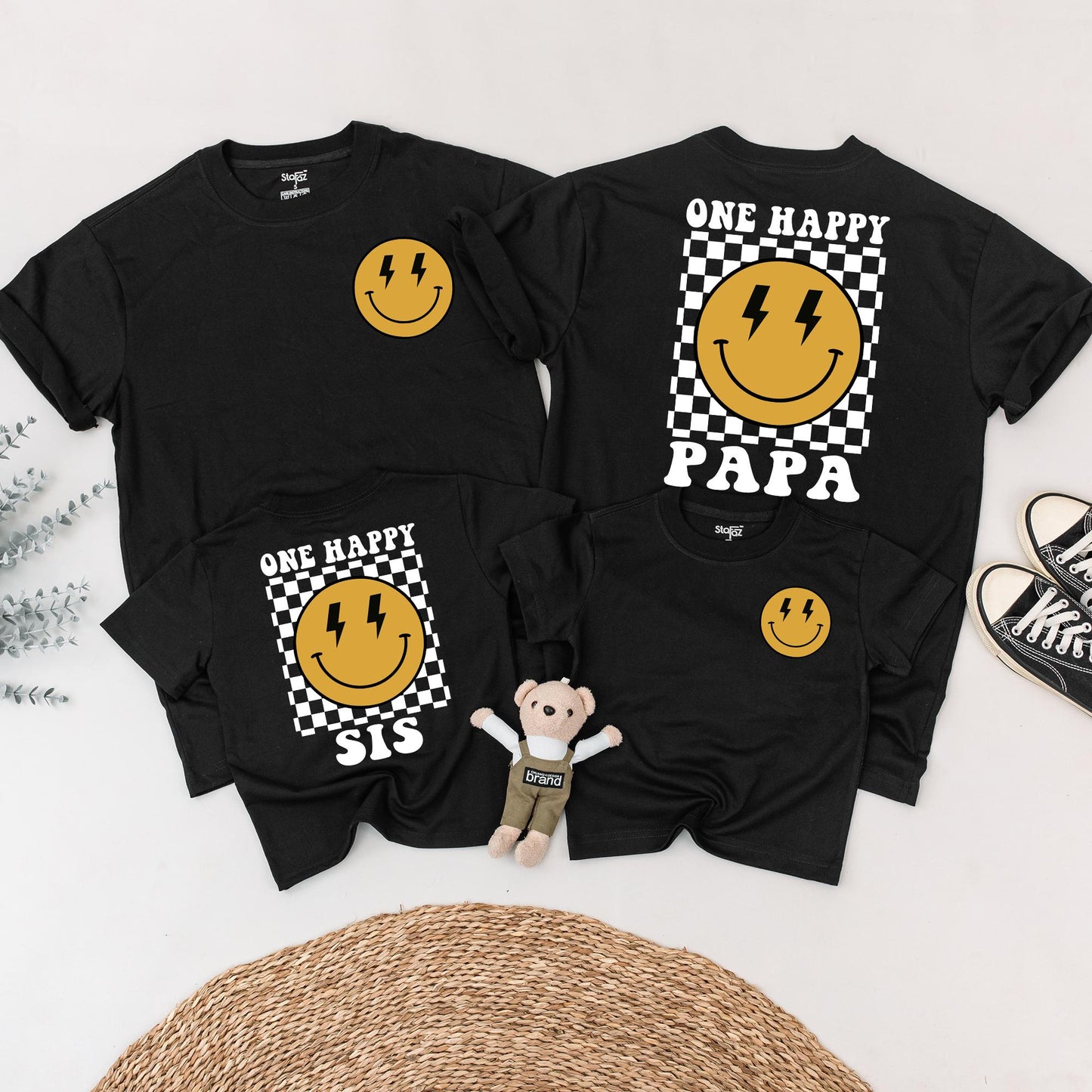 One Happy Dude First Birthday Shirt Matching Family Outfits Baby Boy Celebration Smiley Face Design Cotton Comfortable Party Outfit