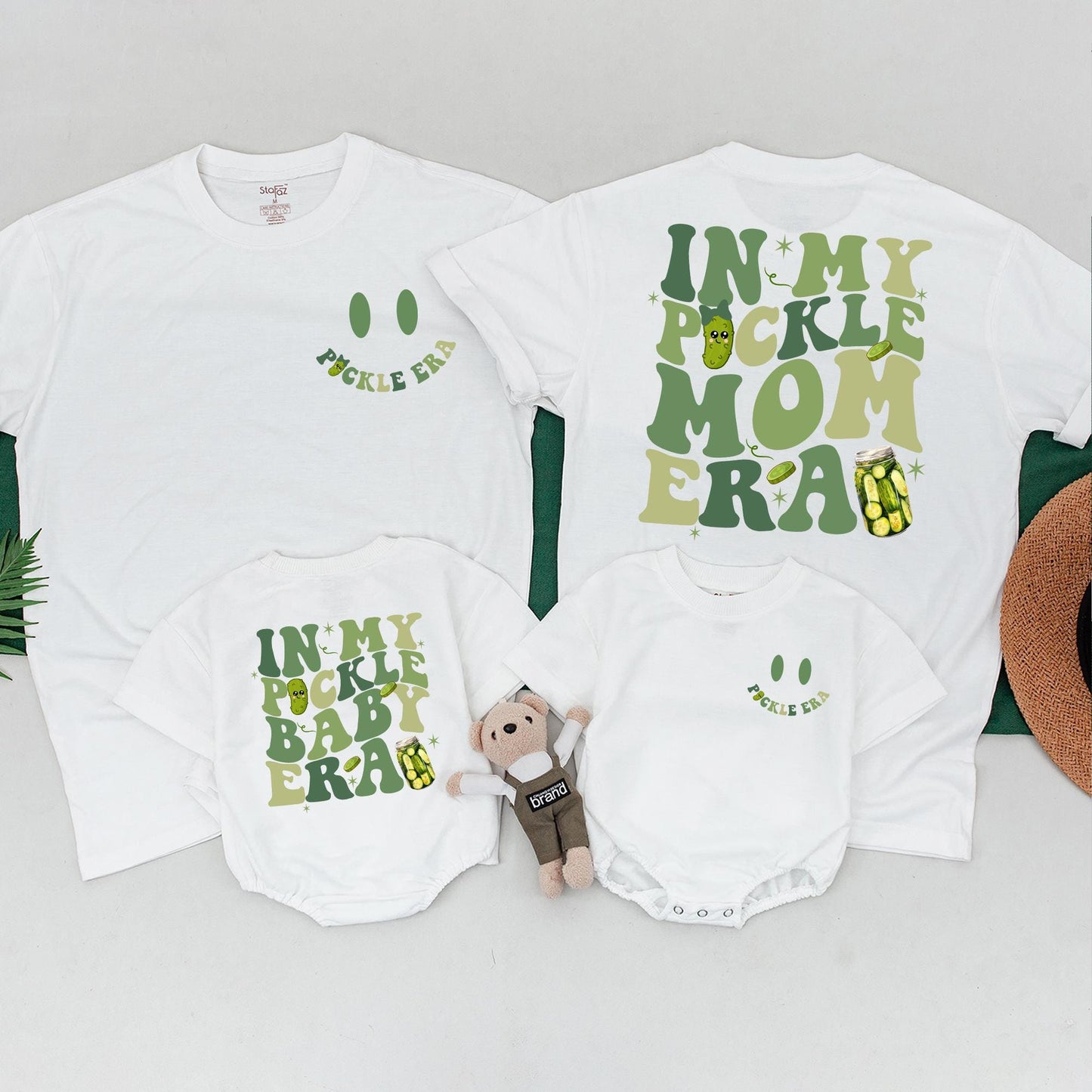Matching In My Pickle Era Shirts, Mommy and Me Outfits, Funny Mom & Baby Bodysuit Gift, Retro Boho Style, Canned Pickles
