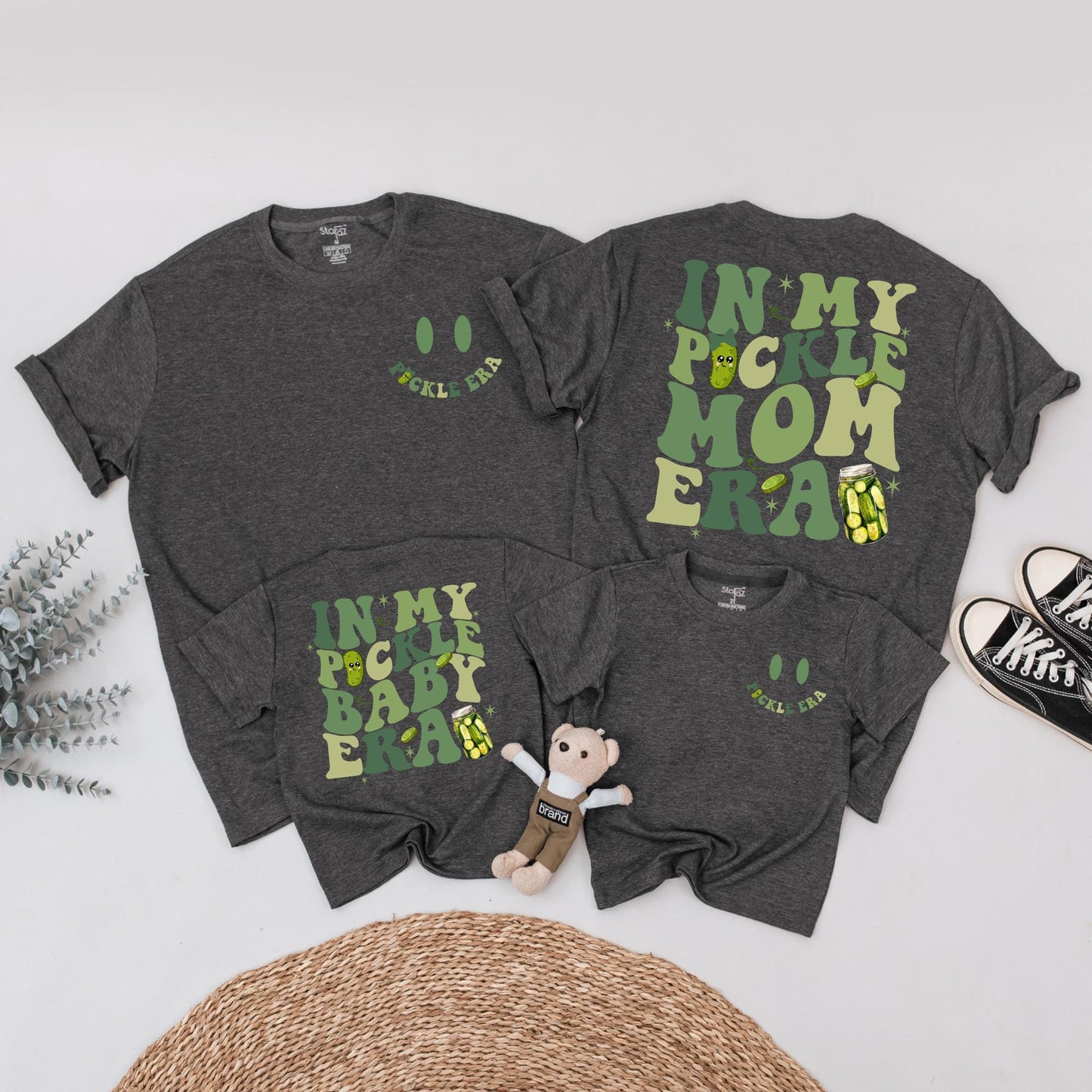 Matching In My Pickle Era Shirts, Mommy and Me Outfits, Funny Mom & Baby Bodysuit Gift, Retro Boho Style, Canned Pickles