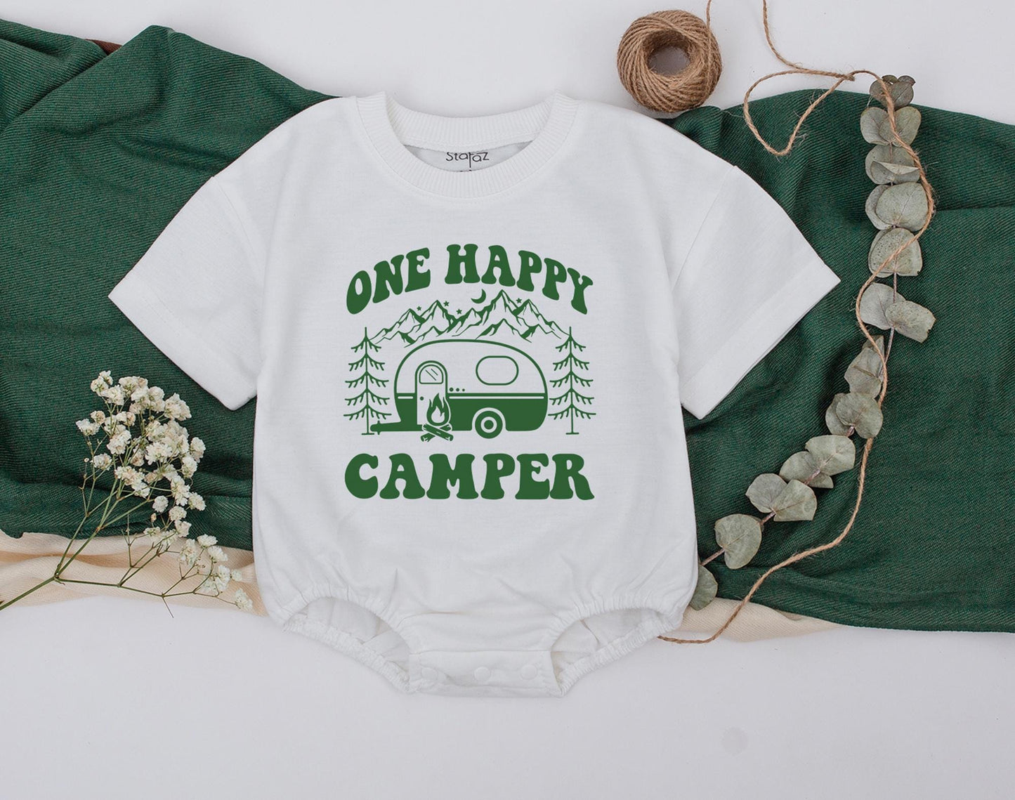 One Happy Camper Matching Family Shirts Custom Daddy Mommy Camping Bodysuit Family Vacation 1st Birthday Outfit