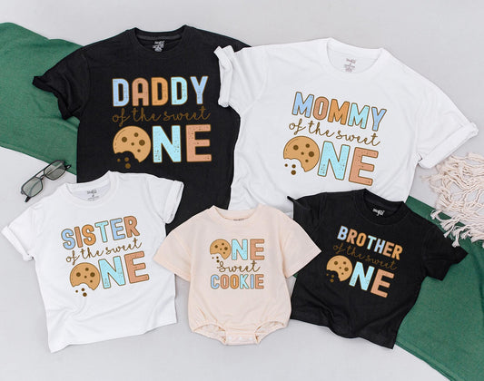 Sweet One 1st Birthday Cookies and Milk Family Matching Party Shirts Toddler Baby Outfits Soft Cotton Comfortable Tee Gift