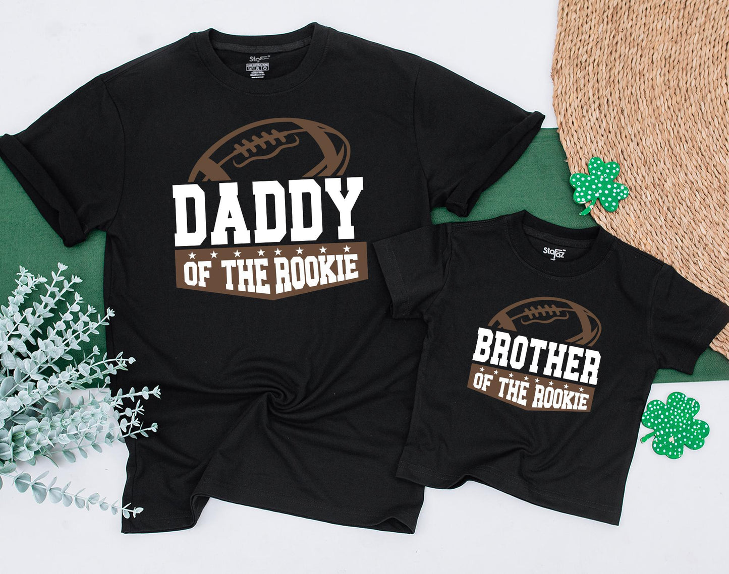 Football Family 1st Birthday Shirts: Rookie of the Year! Matching Mommy & Me Outfit, Custom Baby Romper & Football Birthday Boy Family Shirts