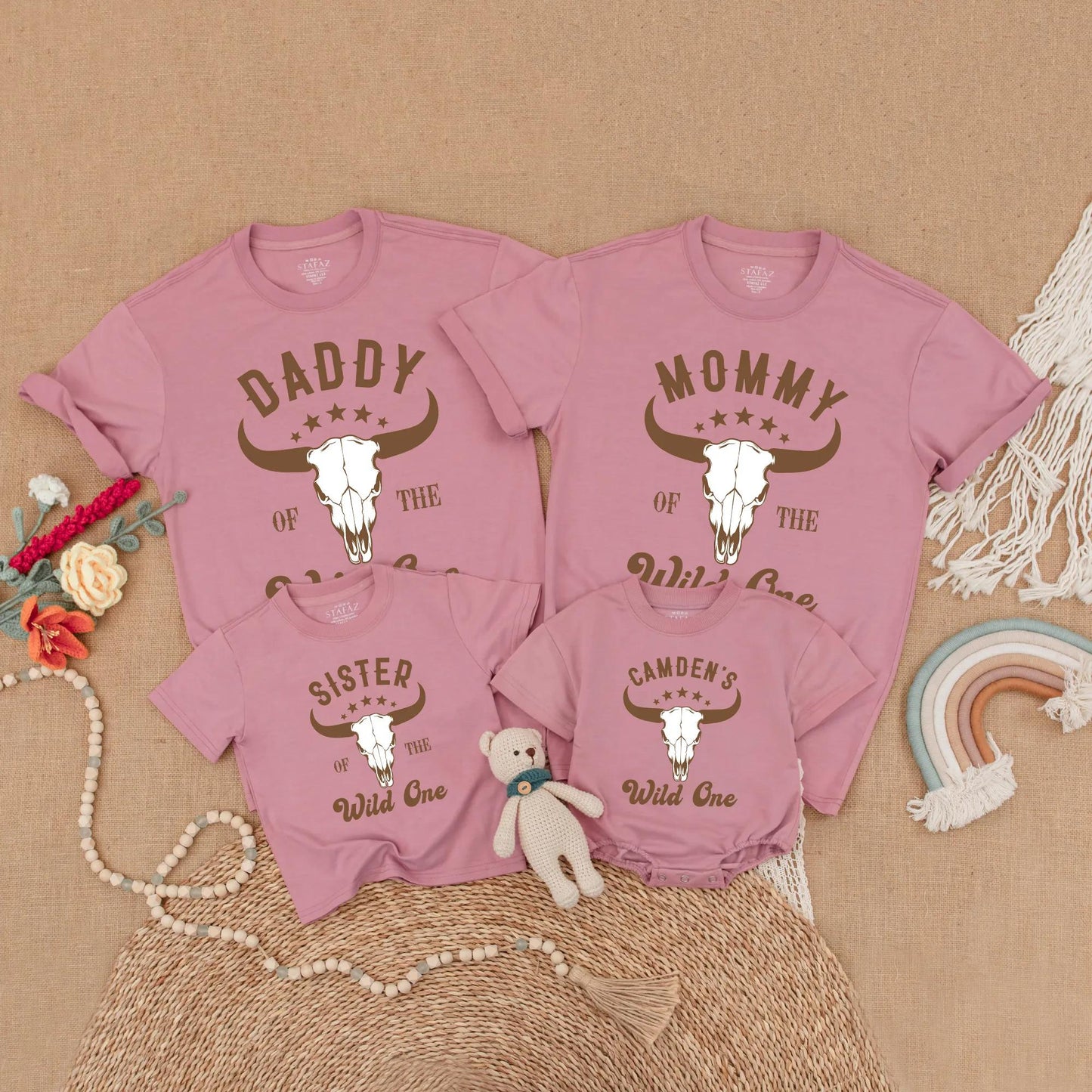 Wild One Western Birthday Matching Outfits for Baby & Family Cowboy 1st Birthday Gift First Rodeo Theme