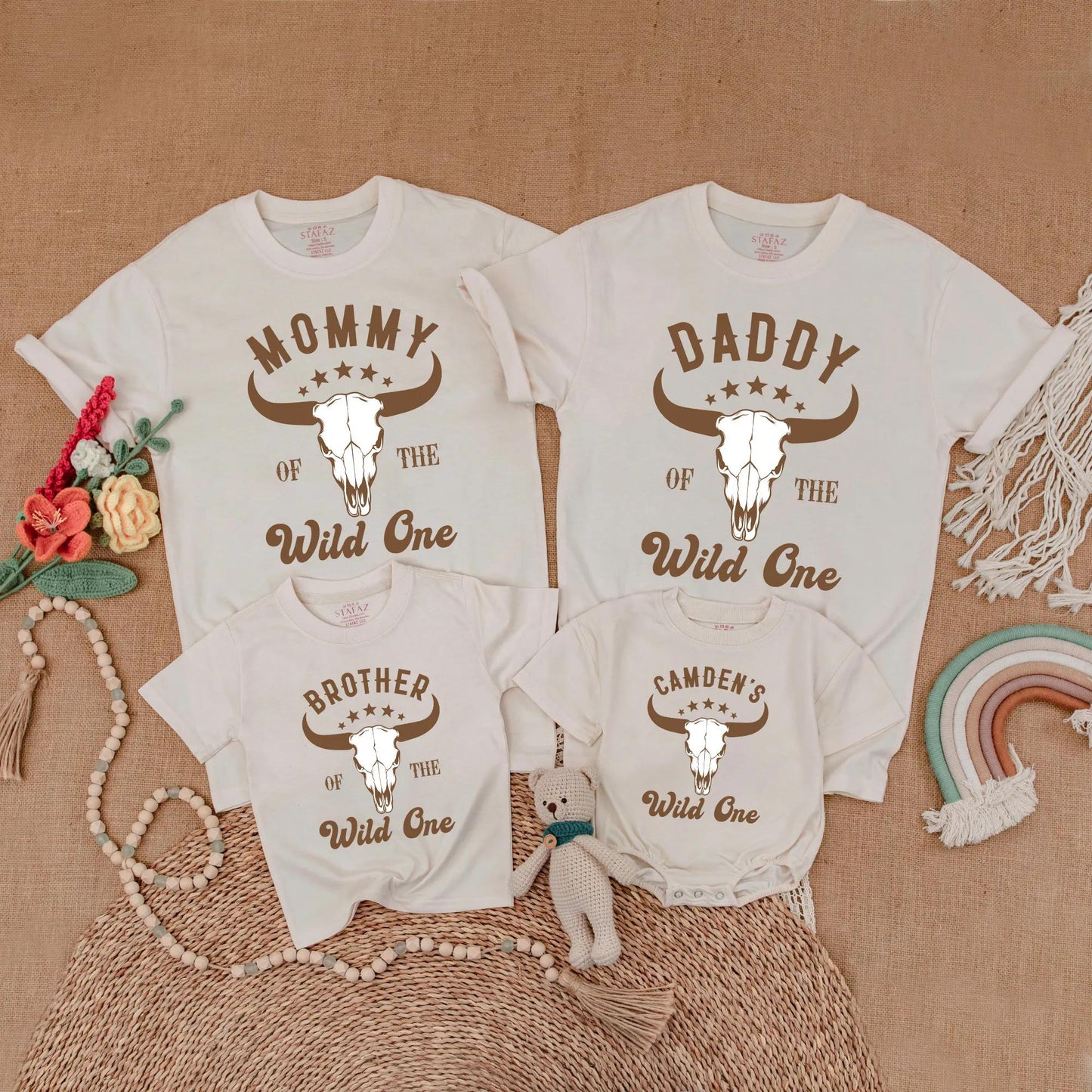 Wild One Western Birthday Matching Outfits for Baby & Family Cowboy 1st Birthday Gift First Rodeo Theme