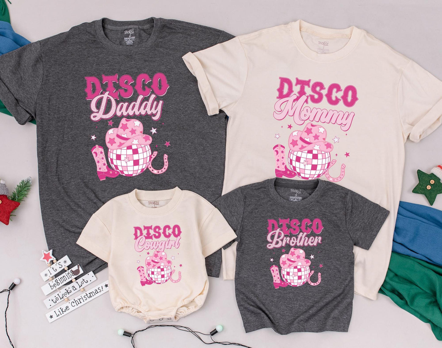 Disco Cowgirl Birthday Shirt Matching Family Outfits Lets Go Girls Western Bachelorette Baby Bodysuit First Birthday Gift