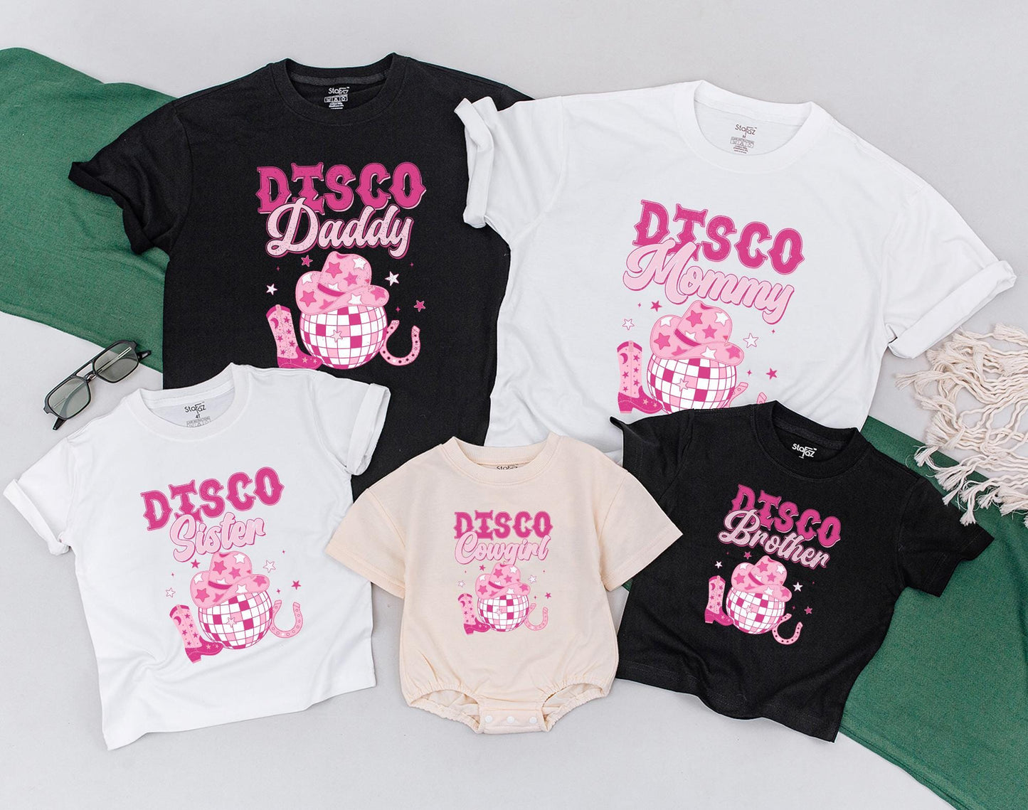 Disco Cowgirl Birthday Shirt Matching Family Outfits Lets Go Girls Western Bachelorette Baby Bodysuit First Birthday Gift