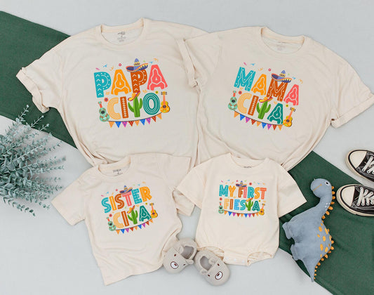 Uno Fiesta Birthday Family Matching Shirts for My First Fiesta Taco Bout One Baby Bodysuit and Abuela Mexican Party Outfit Gift