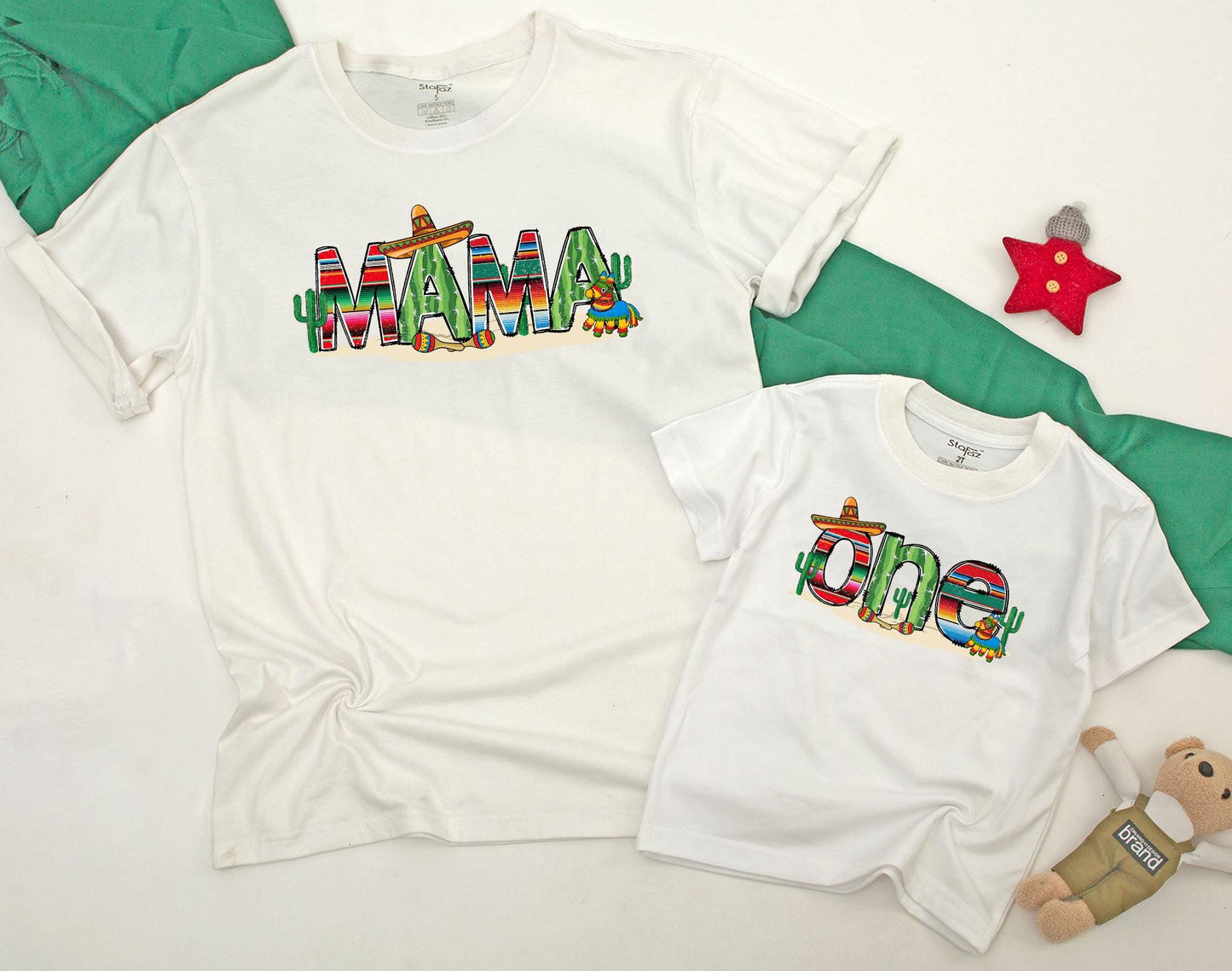 Uno Fiesta Birthday Shirt My First Fiesta Matching Family Outfit Taco Bout One Abuela Baby Bodysuit Mexican