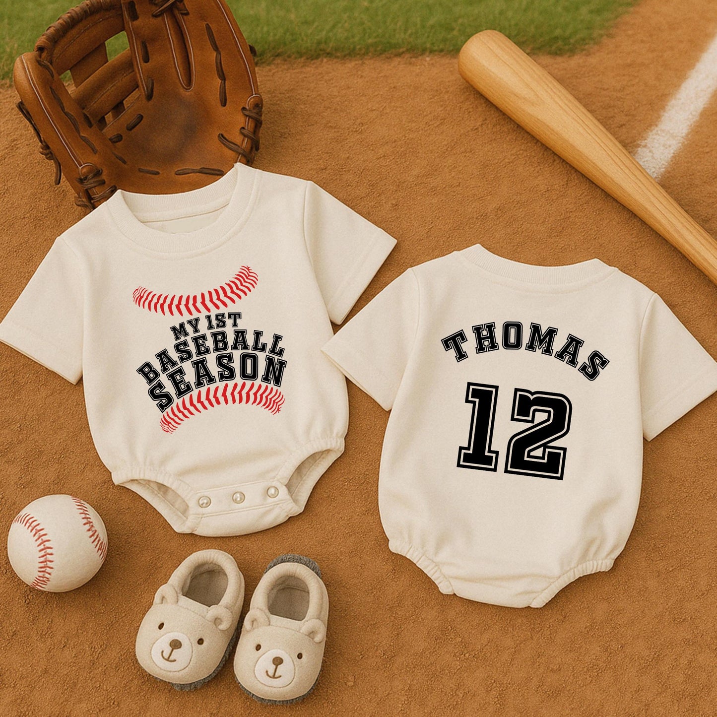 My 1st Baseball Season Bubble Romper Baby Boy Game Day Outfit Infant Baseball T-Shirt Perfect First Season Gift Summer Baby Clothes