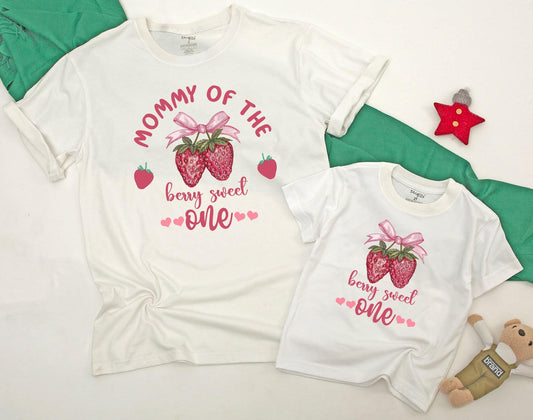 Berry First Birthday Family Matching Strawberry 1st Birthday Outfit Mommy and Me Mama Daddy Sweet One Outfit