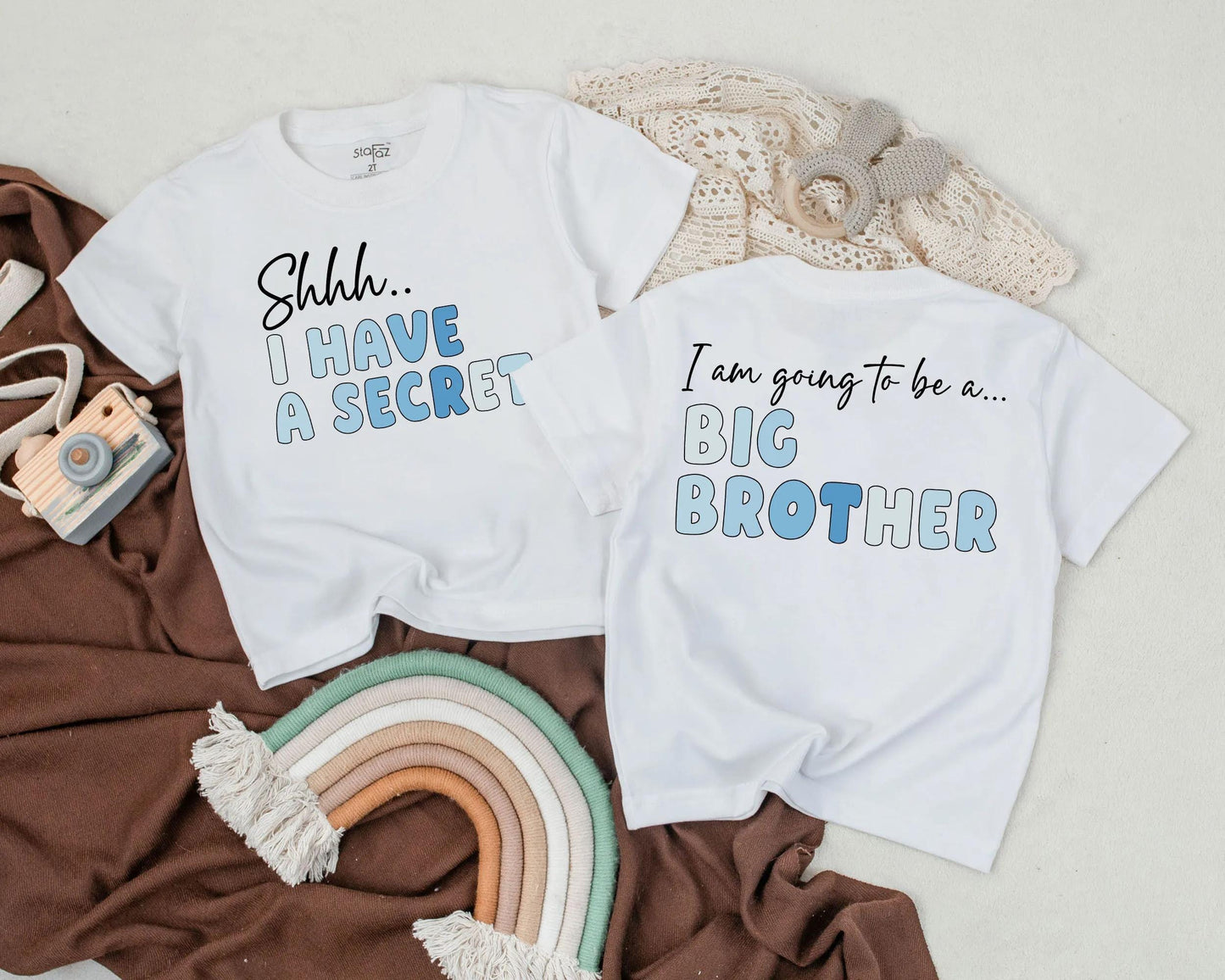 Big Brother Announcement Shirt for Boys Pregnancy Reveal Toddler Tee I Have A Secret Sibling Promotion Outfit Brother to Be
