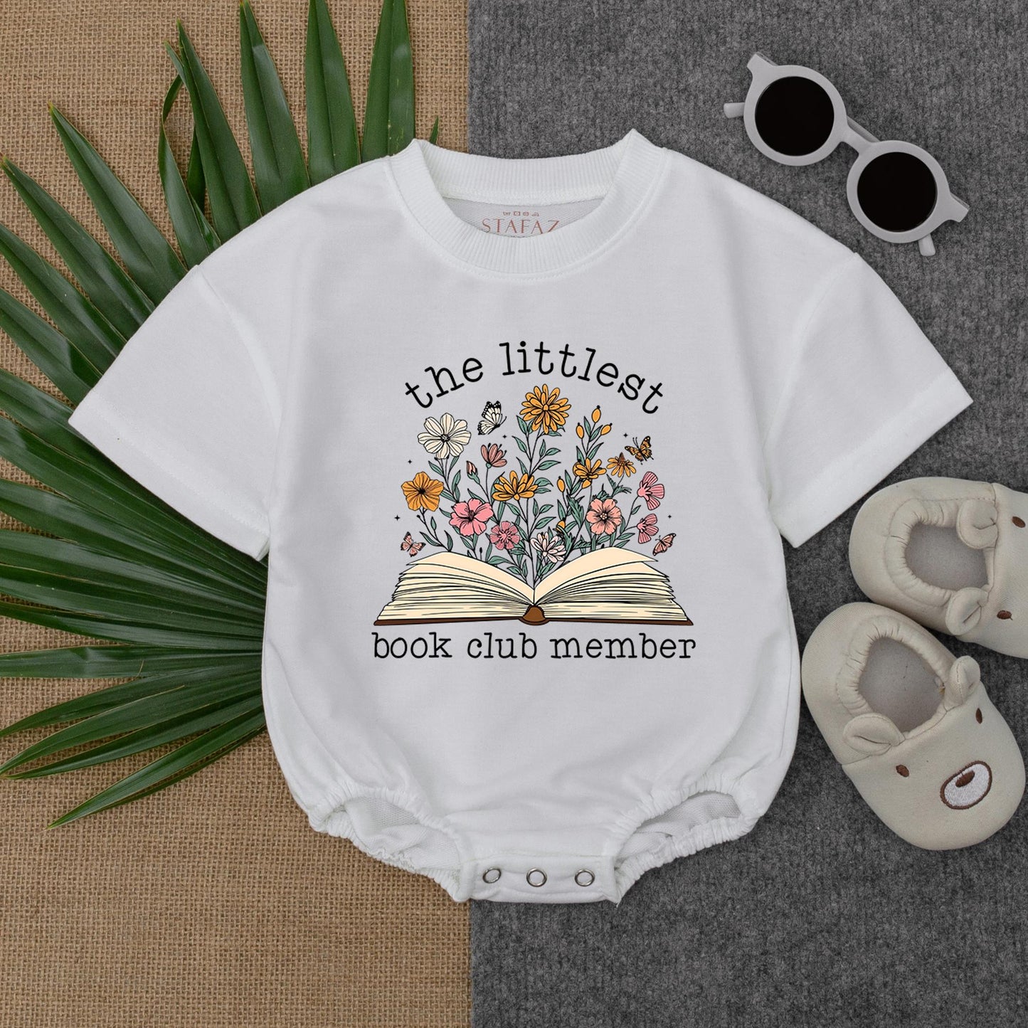 Littlest Book Club Member Floral Romper Baby Reading Outfit Adorable Book Lover Gift Baby Shower Essential Cotton Comfort