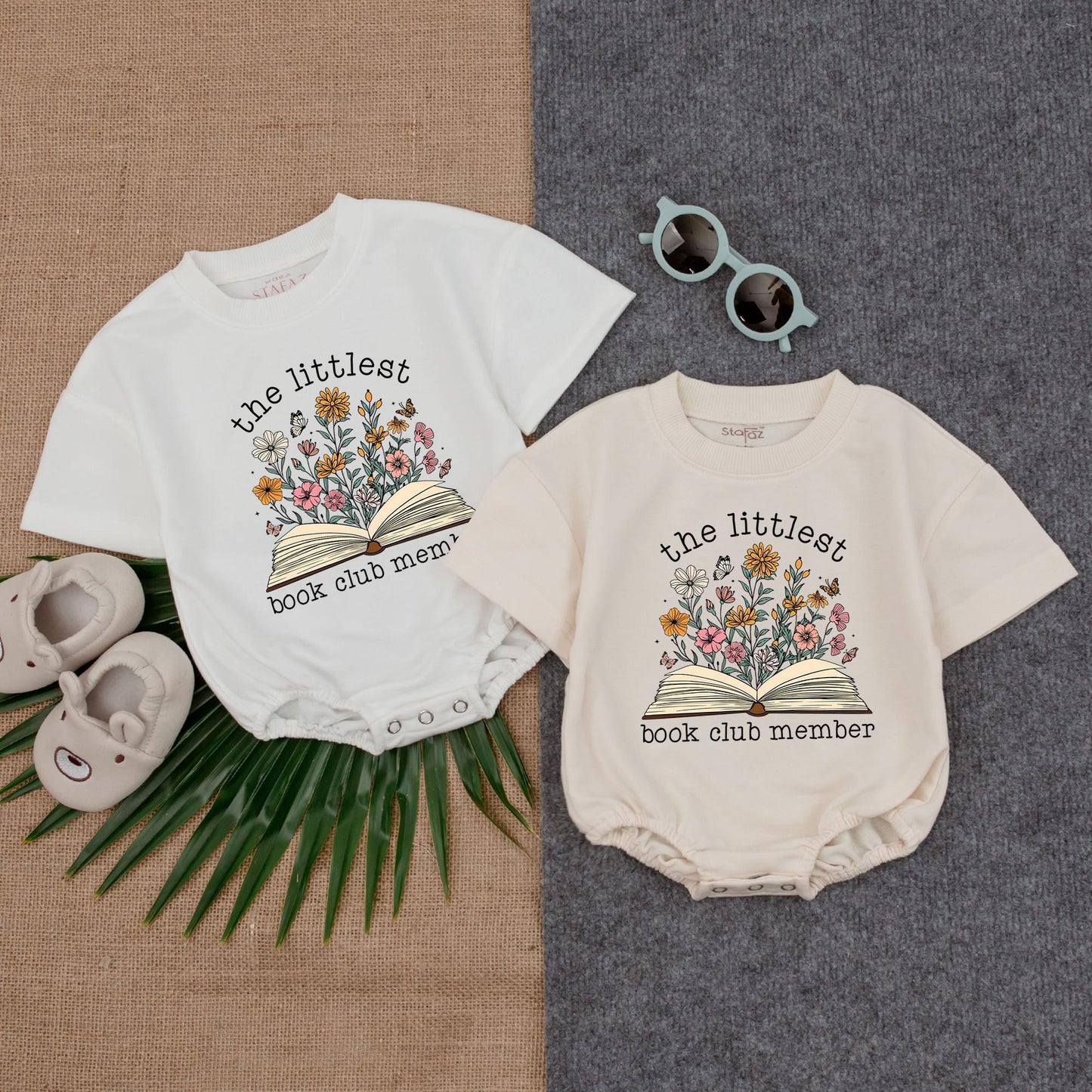Littlest Book Club Member Floral Romper Baby Reading Outfit Adorable Book Lover Gift Baby Shower Essential Cotton Comfort
