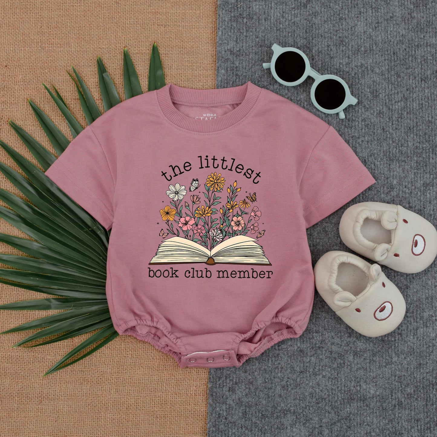 Littlest Book Club Member Floral Romper Baby Reading Outfit Adorable Book Lover Gift Baby Shower Essential Cotton Comfort