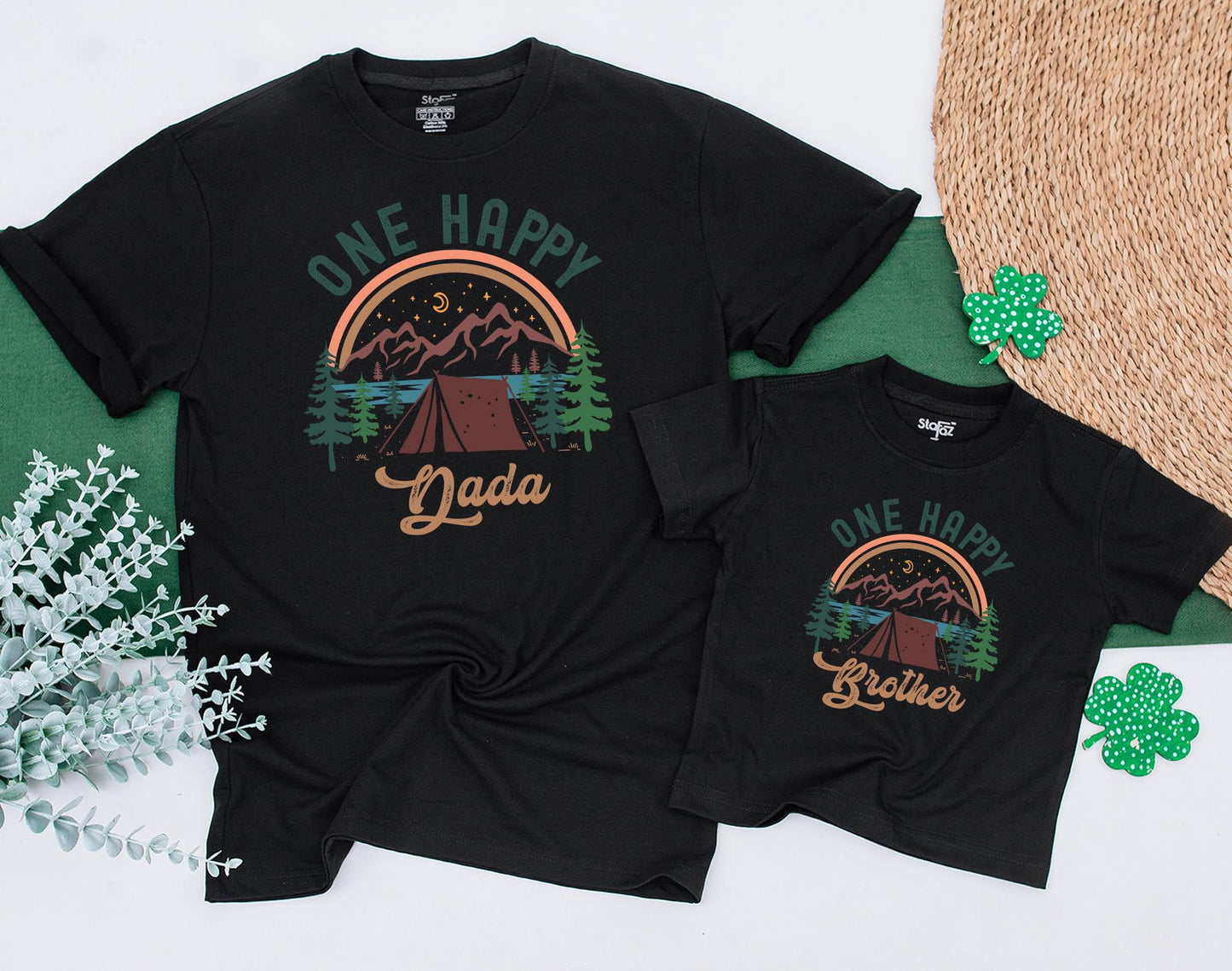 One Happy Camper First Birthday Shirt Family Matching Camping Vacation Tees for Boys and Girls