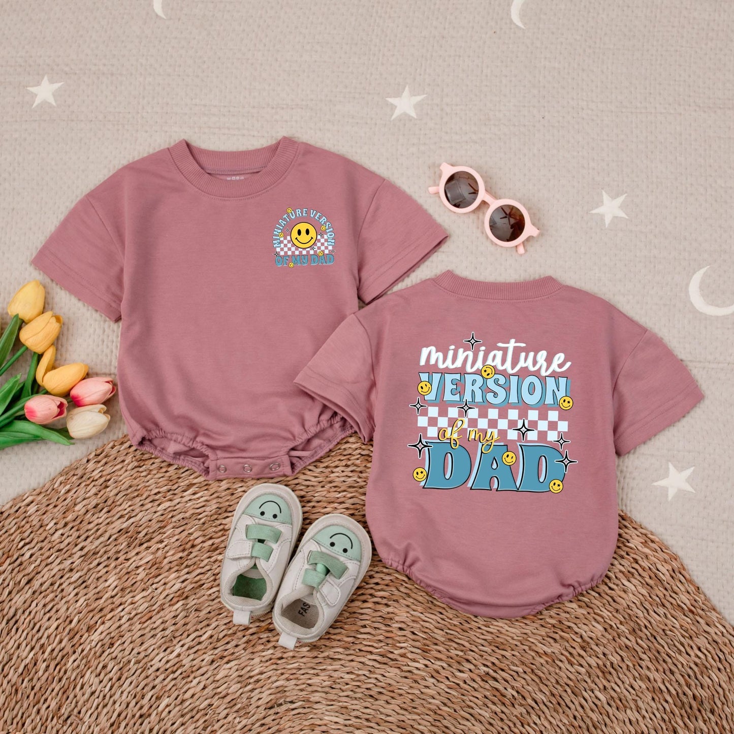 Mini Dad Short Sleeve Bubble Romper – Adorable Baby Romper for Father’s Day – Cute Baby Outfit for Dad’s Little Mini-Me – Perfect for Photoshoots
