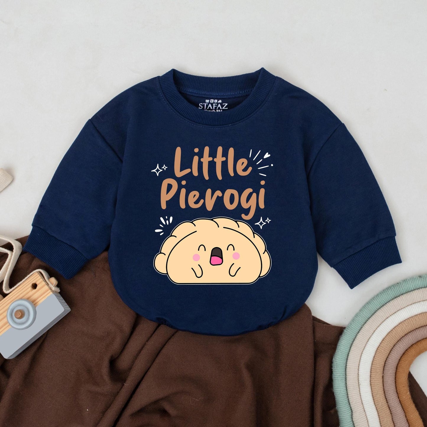 Little Pierogi Baby Romper Cute Food Outfit Mommy’s Lil Pierogi Newborn Birth Announcement Gift Bodysuit