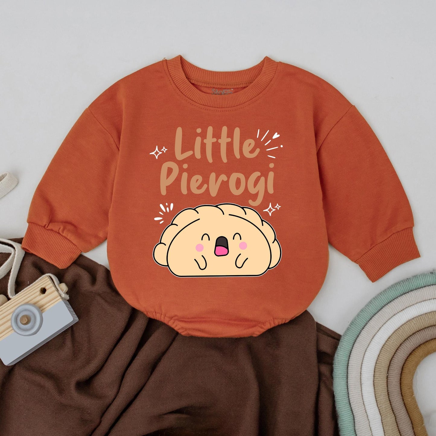 Little Pierogi Baby Romper Cute Food Outfit Mommy’s Lil Pierogi Newborn Birth Announcement Gift Bodysuit