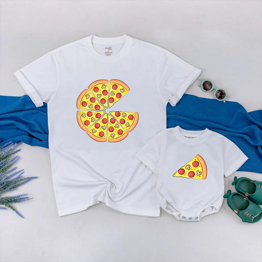 Matching Pizza Slice Dad and Me Shirts - Funny Family Pizza Outfits for Father's Day Gifts, Daddy & Kid T-Shirts