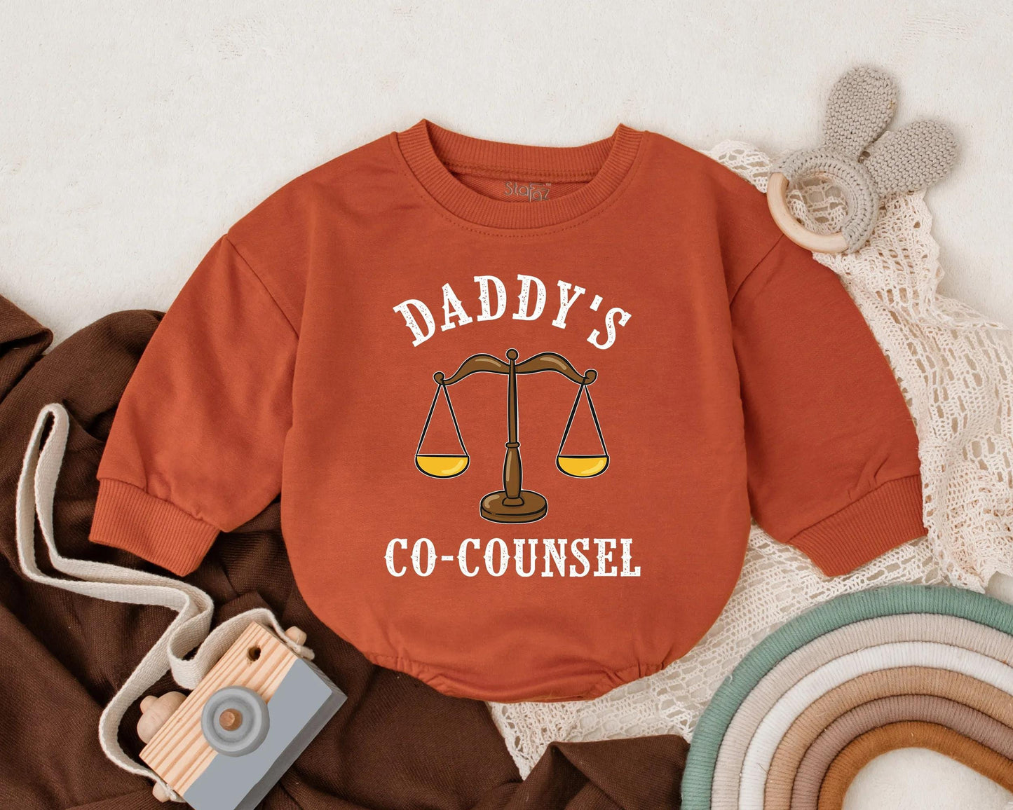 Daddy's Co-Counsel Baby Romper Lawyer Dad Legal Theme Bubble Outfit Cute Gift for New Dads Father's Day Idea