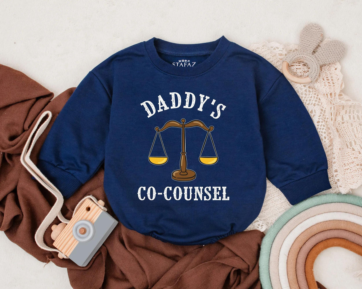 Daddy's Co-Counsel Baby Romper Lawyer Dad Legal Theme Bubble Outfit Cute Gift for New Dads Father's Day Idea