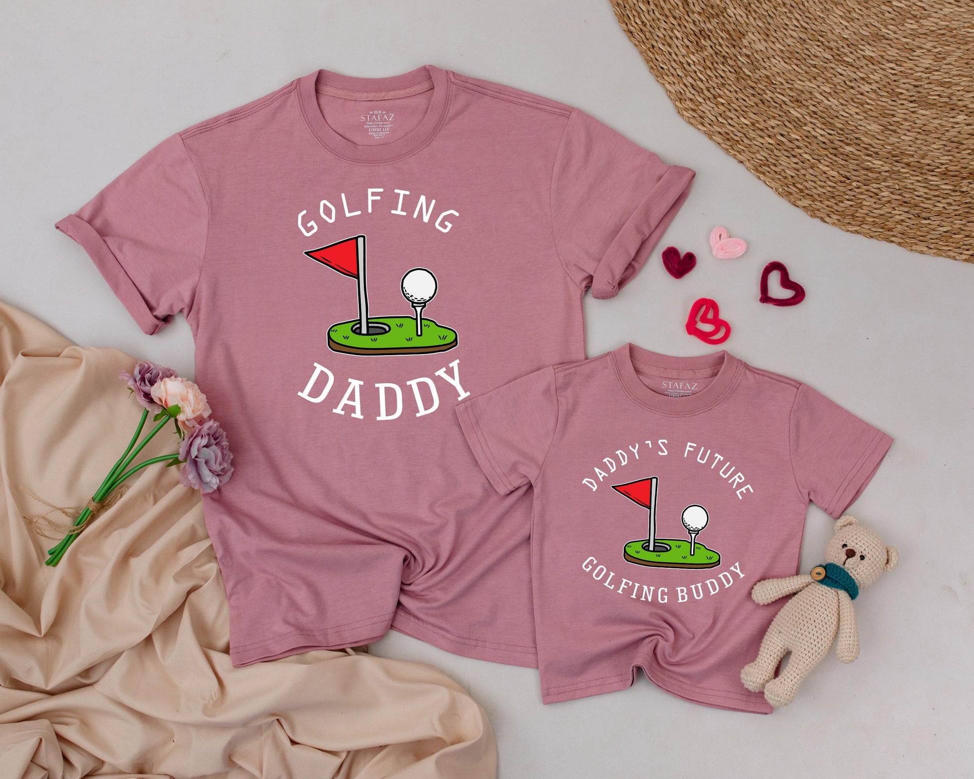Golfing Daddy & Baby Matching Outfit Funny Golf Dad T-Shirt & Baby Romper Daddy's Future Golfing Buddy Father's Day Gift Idea