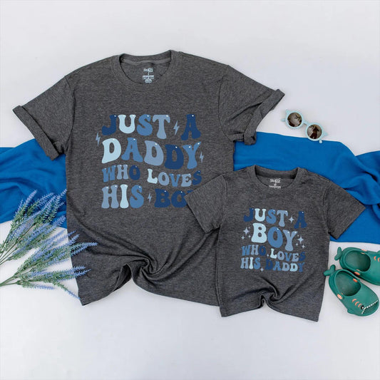 Personalized Father Son Matching Shirt Set for Dad and Baby Boy, Daddy Who Loves His Boy Romper Outfit, Thoughtful Fathers Day Gift