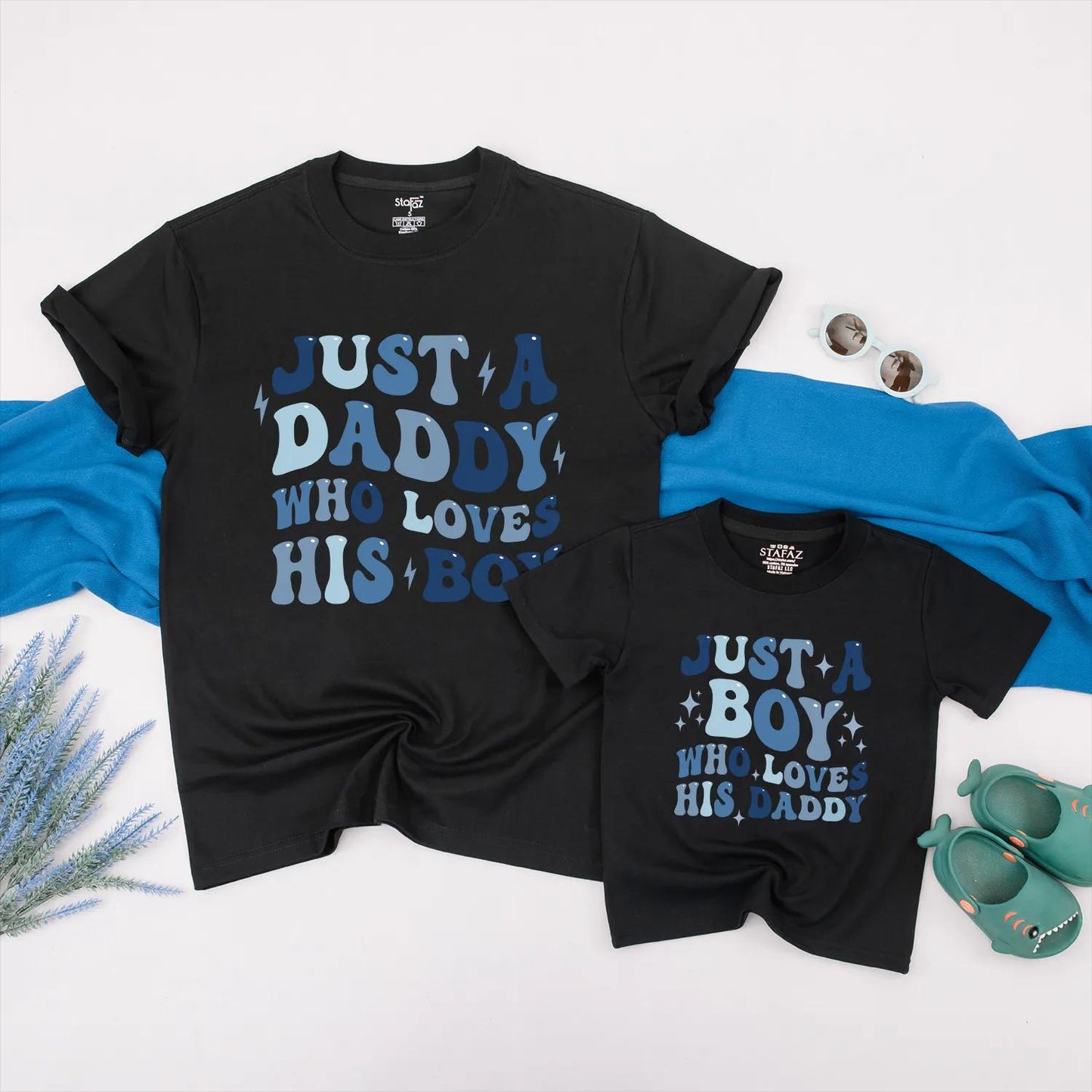 Personalized Father Son Matching Shirt Set for Dad and Baby Boy, Daddy Who Loves His Boy Romper Outfit, Thoughtful Fathers Day Gift