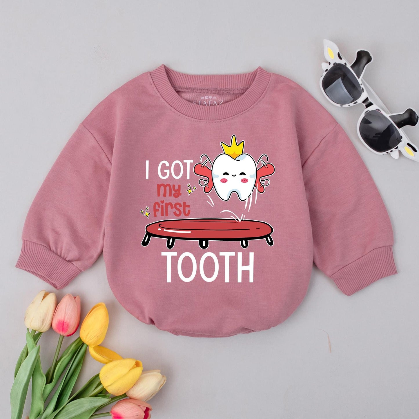 Baby First Tooth Milestone Bodysuit I Got My First Tooth Outfit Funny Cute Tooth Fairy Celebration Gift Soft Cotton Baby Shower Photo Prop