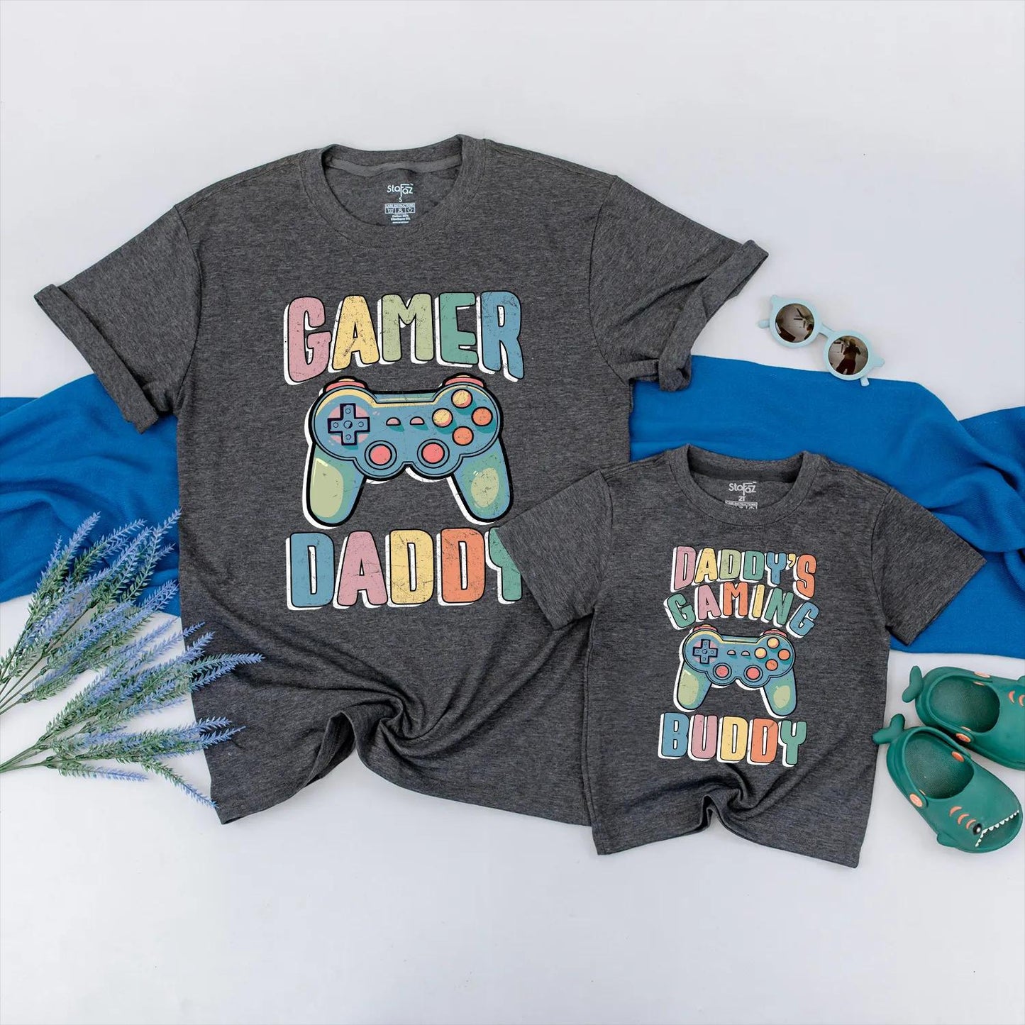 Gamer Dad and Baby Matching Shirt Set Daddy’s Gaming Buddy Bodysuit Father’s Day Gift New Dad Cute Gamer Baby Outfit