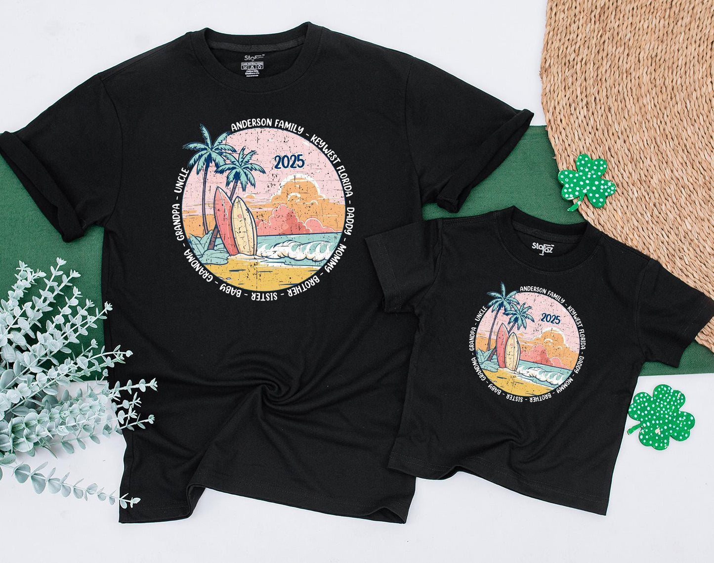 Personalized Matching Family Vacation Shirts for Beach Trip Summer Outfits Soft Cotton Baby Bodysuit Toddler Kid Beach Memories