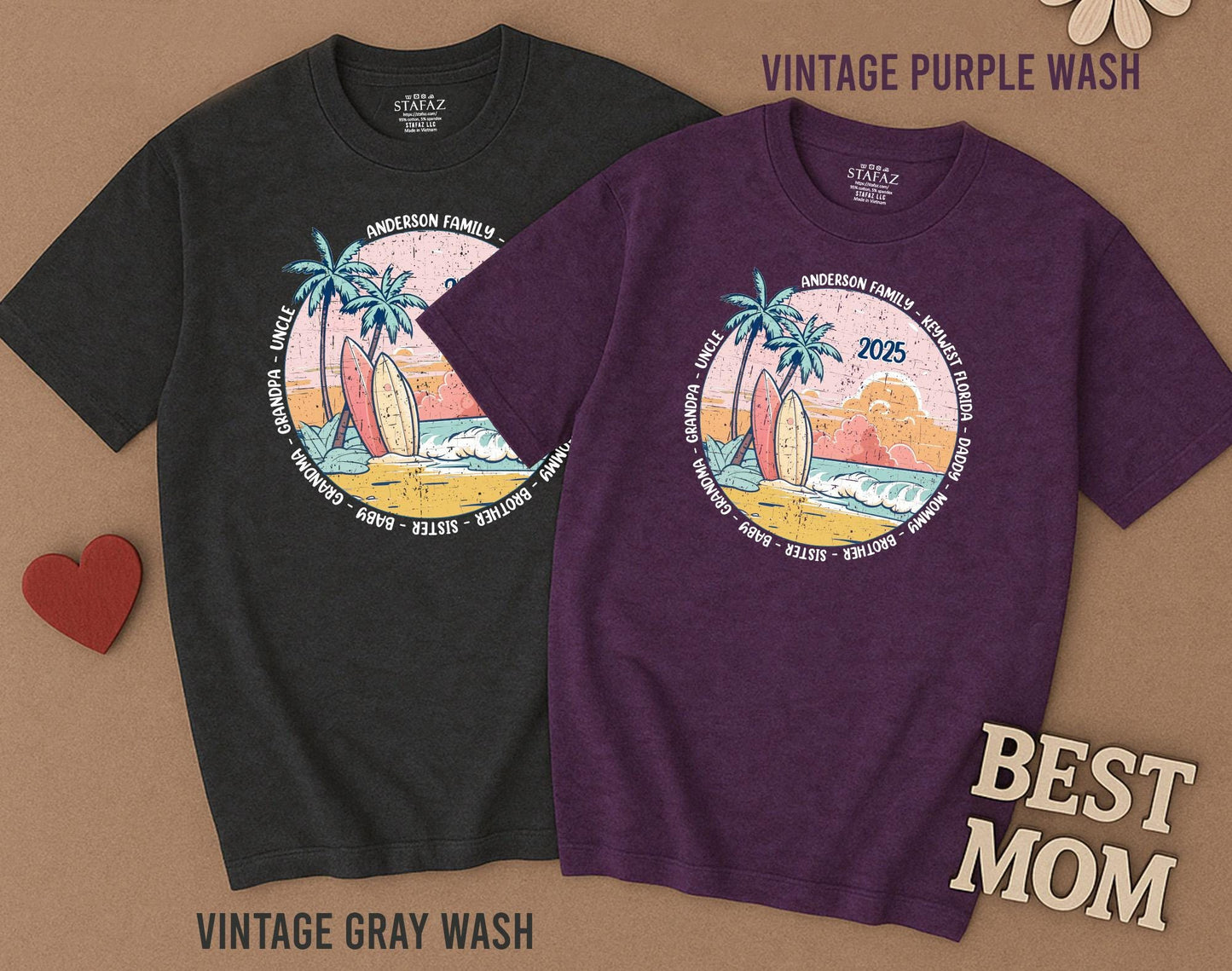 Personalized Matching Family Vacation Shirts for Beach Trip Summer Outfits Soft Cotton Baby Bodysuit Toddler Kid Beach Memories