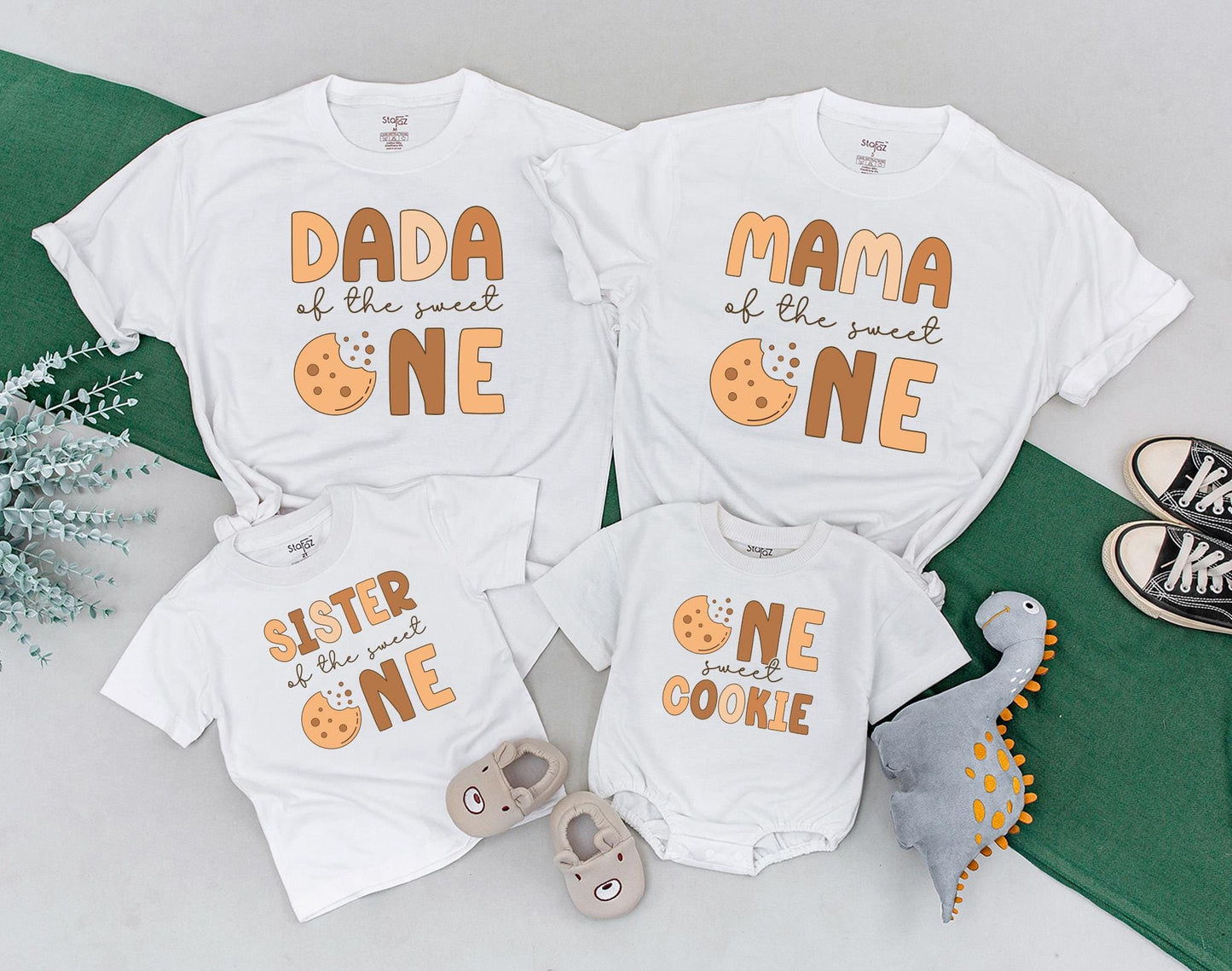 Sweet One Cookie Milk Birthday Shirt Family Matching Outfits Baby Bodysuit Mommy Me Cookie Party Theme