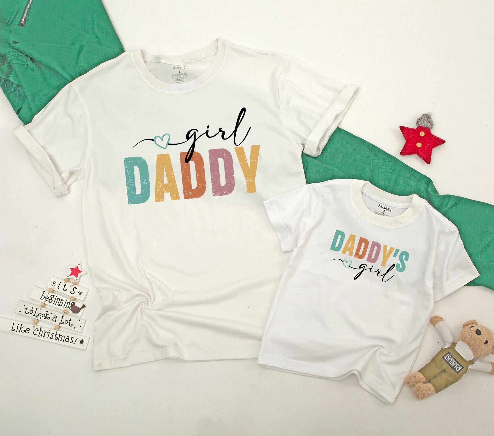 Girl Daddy and Daddy's Girl Matching Family Outfits Toddler Tee Baby Romper for Fathers Day Gifts Dad Daughter Love