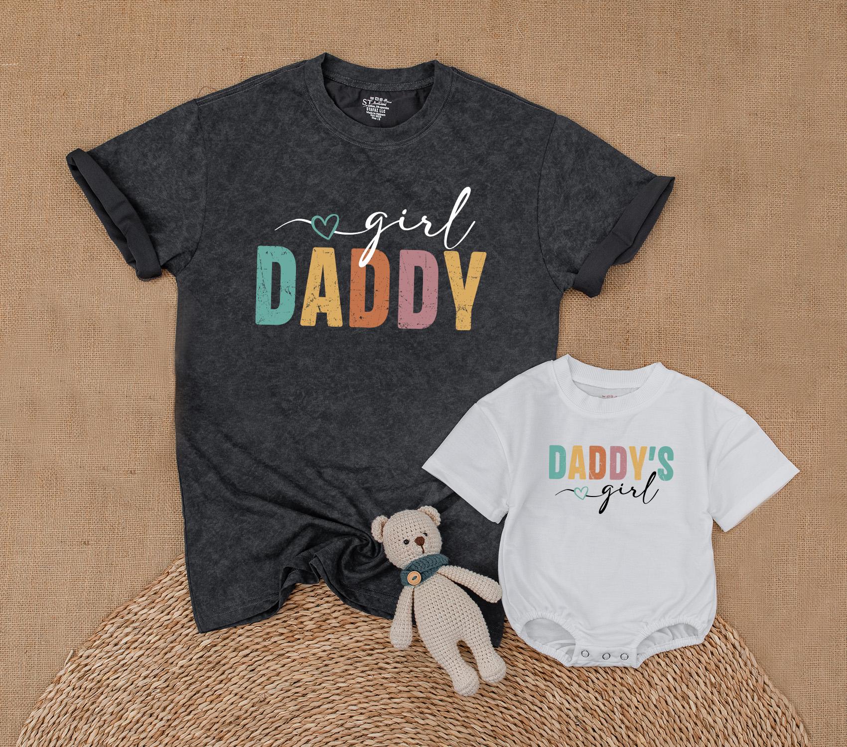 Girl Daddy and Daddy's Girl Matching Family Outfits Toddler Tee Baby Romper for Fathers Day Gifts Dad Daughter Love
