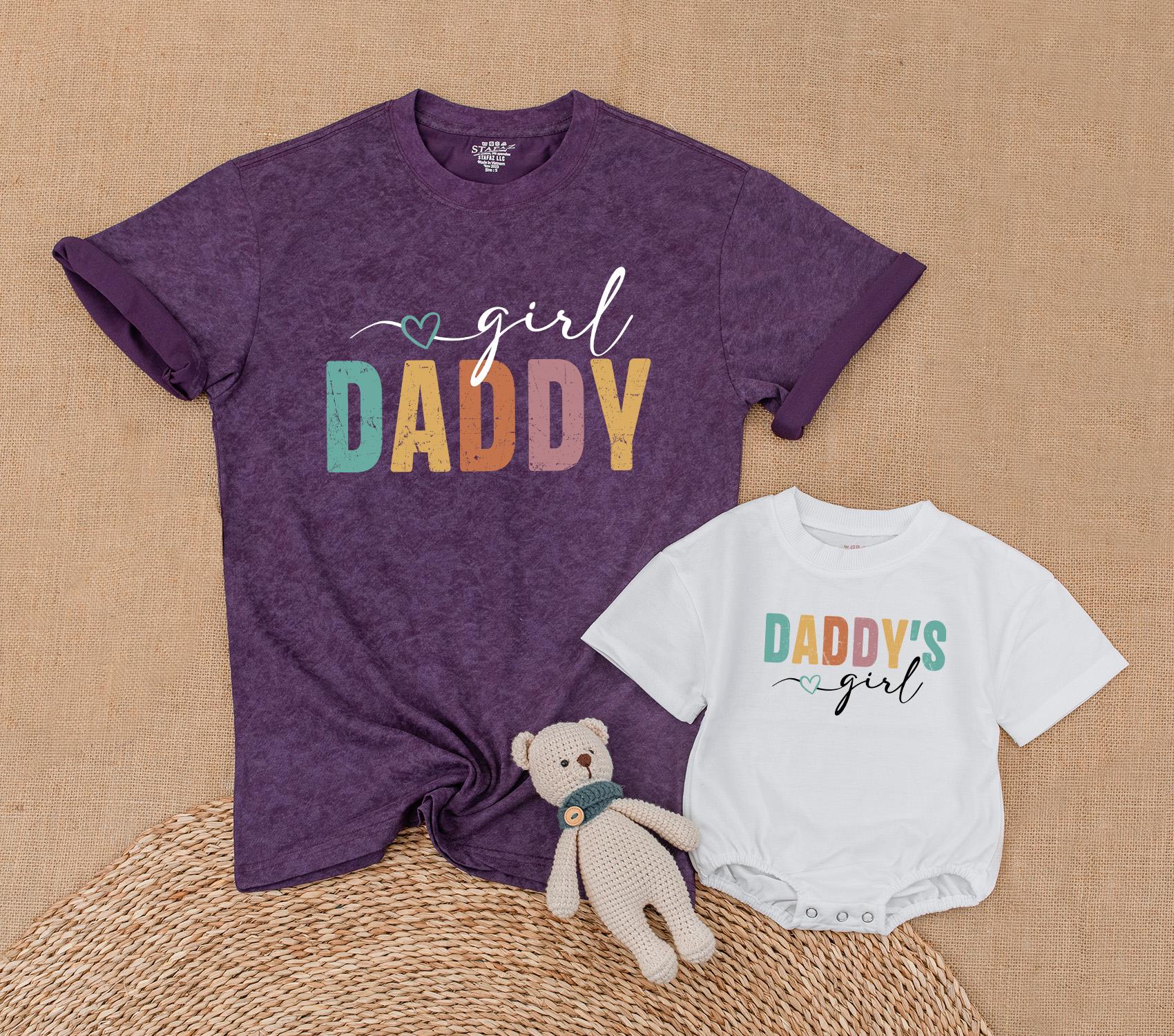 Girl Daddy and Daddy's Girl Matching Family Outfits Toddler Tee Baby Romper for Fathers Day Gifts Dad Daughter Love