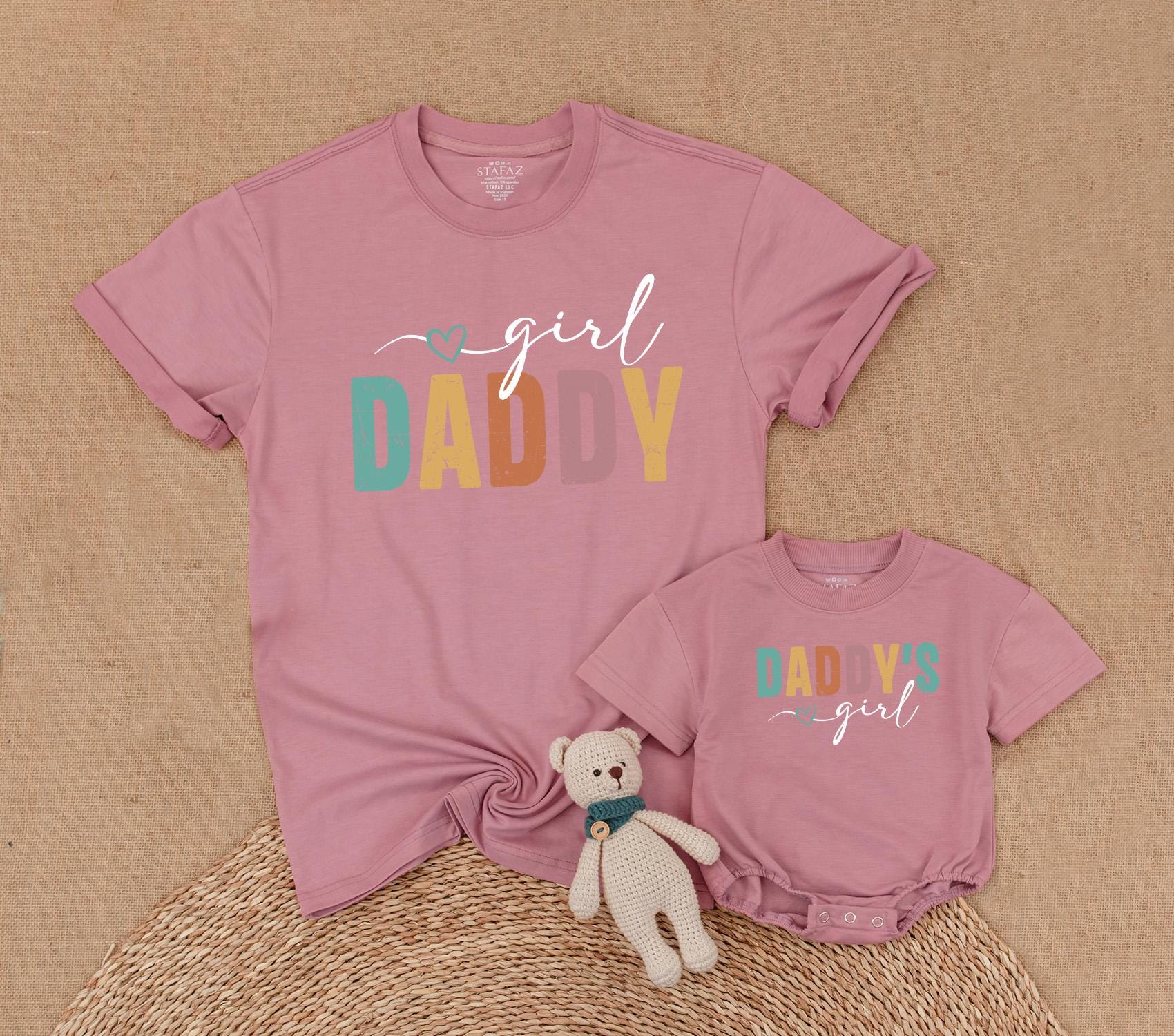 Girl Daddy and Daddy's Girl Matching Family Outfits Toddler Tee Baby Romper for Fathers Day Gifts Dad Daughter Love