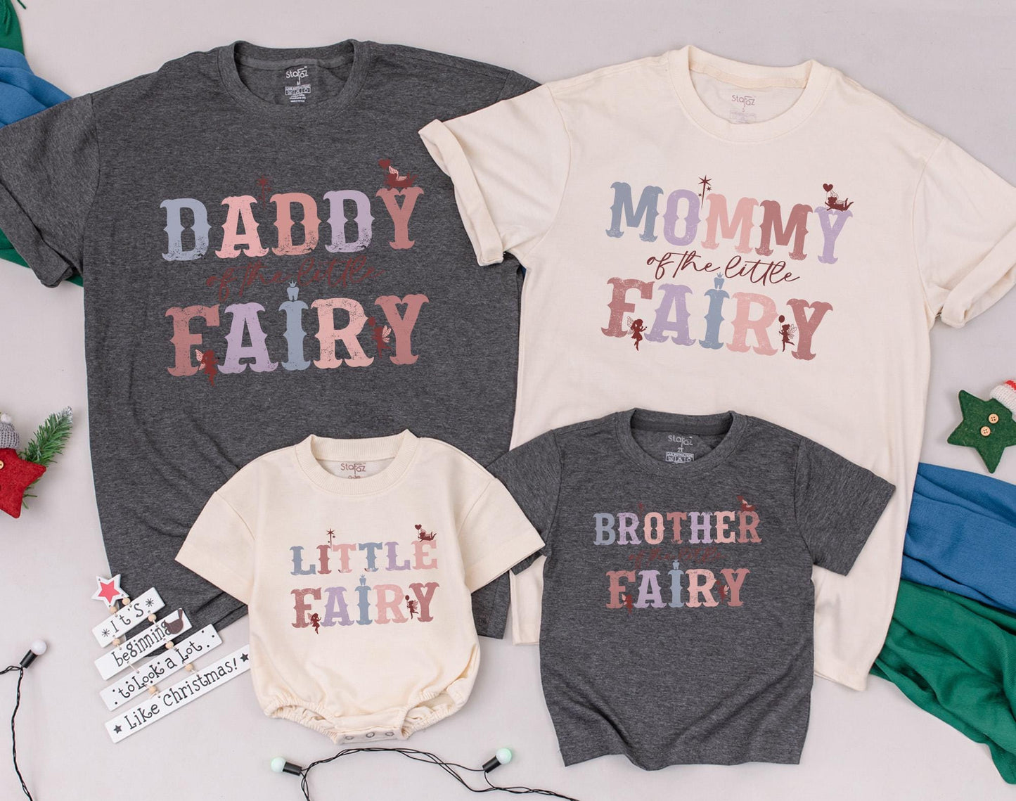 Personalized Floral Fairy First Birthday Matching Shirts for Mom Baby Girl Whimsical Ethereal Family Garden Party Bodysuit