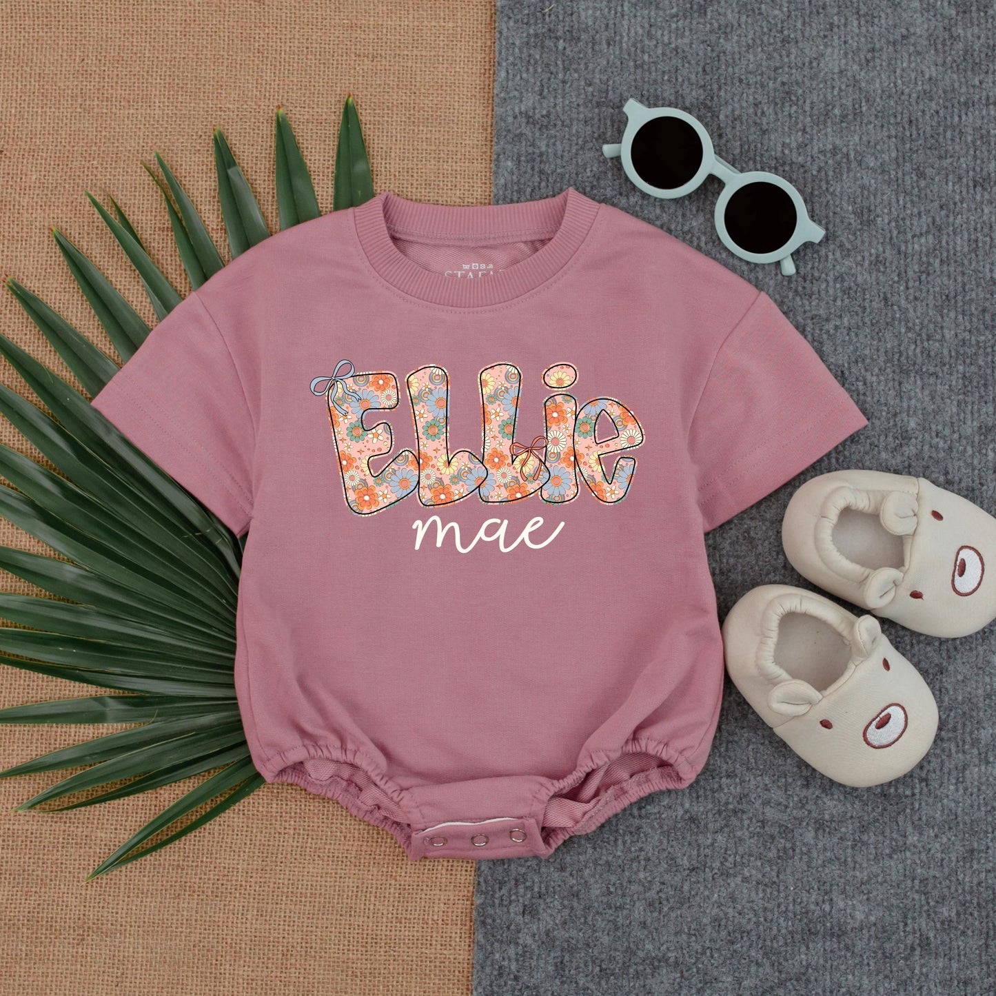 Custom Baby Girl Floral Romper | Personalized Bubble Bodysuit | Baby Shower Gift | Floral Baby Clothes | Birthday Outfit