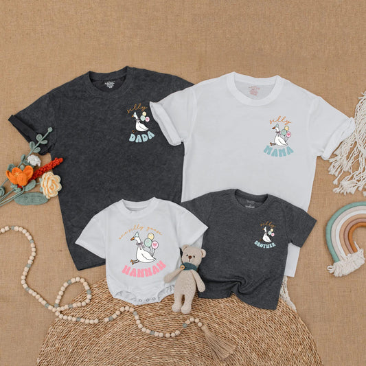 Goose First Birthday Matching Family Shirt Mama Dada Goose Birthday Outfit Cake Smash One Year Old Gift