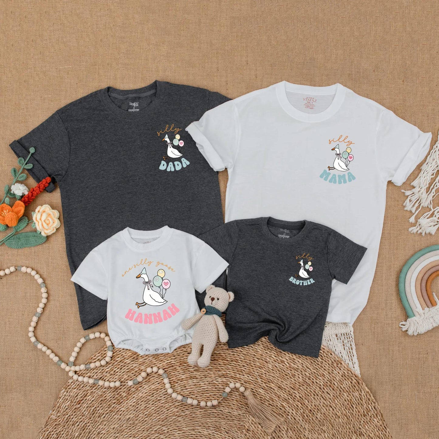 Goose First Birthday Matching Family Shirt Mama Dada Goose Birthday Outfit Cake Smash One Year Old Gift