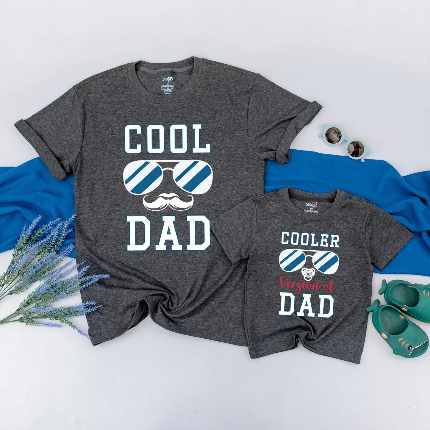 Cool Dad Cooler Version Matching Outfits Daddy Baby Romper Personalized Father's Day Shirt Funny Gift