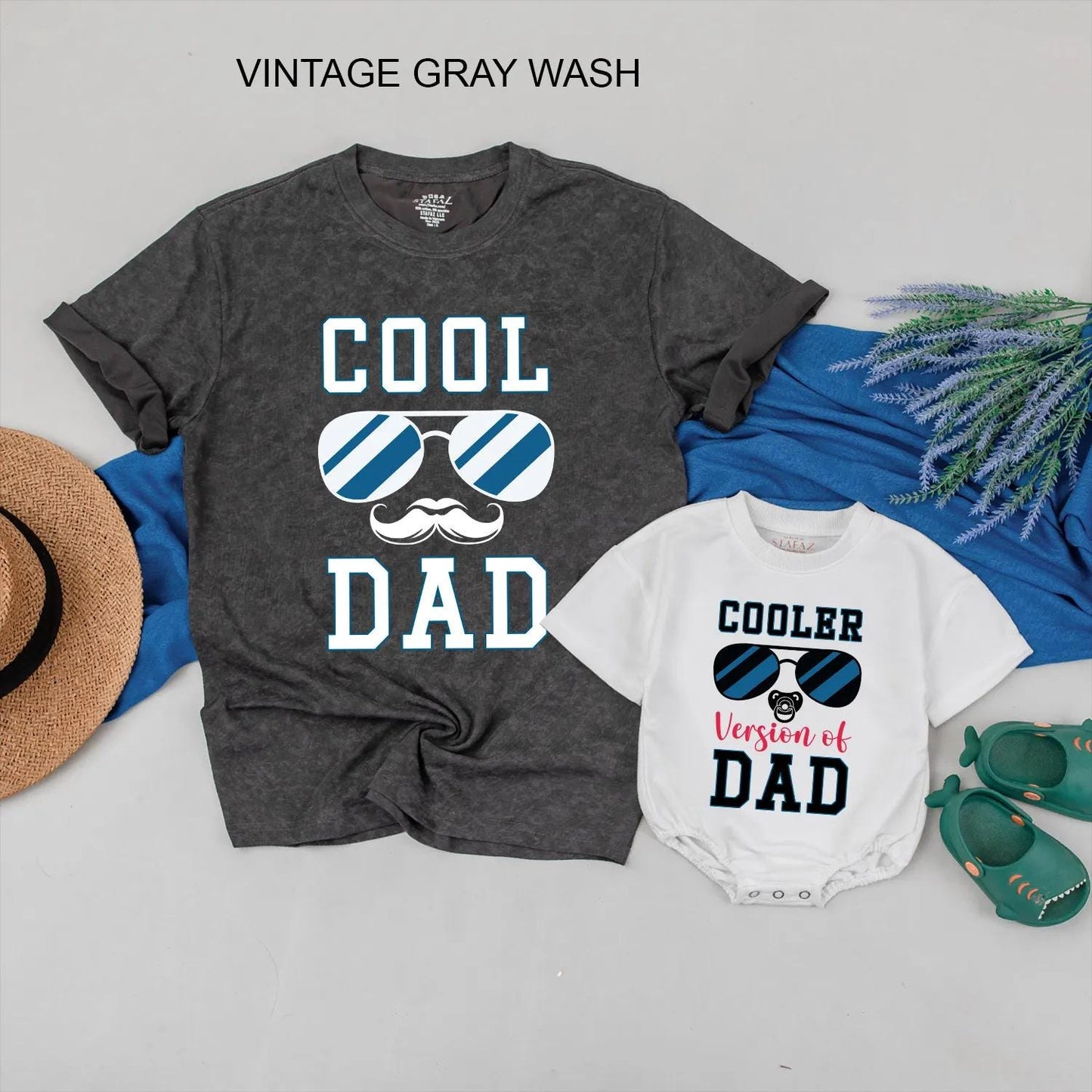 Cool Dad Cooler Version Matching Outfits Daddy Baby Romper Personalized Father's Day Shirt Funny Gift
