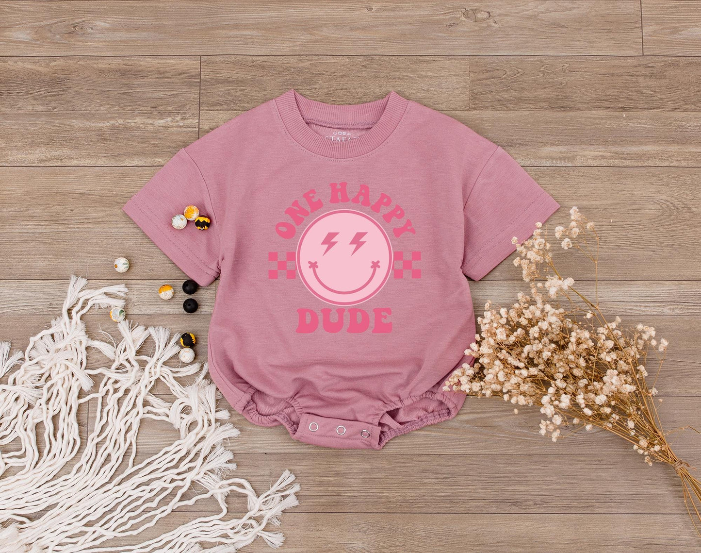 One Happy Dude Matching Family Shirts First Birthday Girl Retro Smiley Face Groovy Party Celebration Soft Cotton Comfortable Toddler Baby Gifts